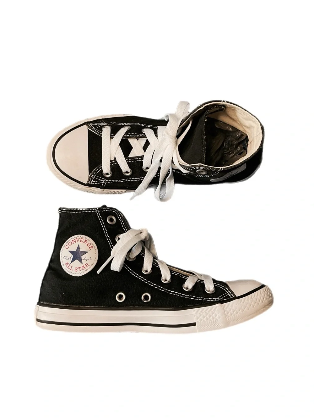 Converse Chuck Taylor All Star Youth 2 Black Hi Top Sneaks Slip on Unisex